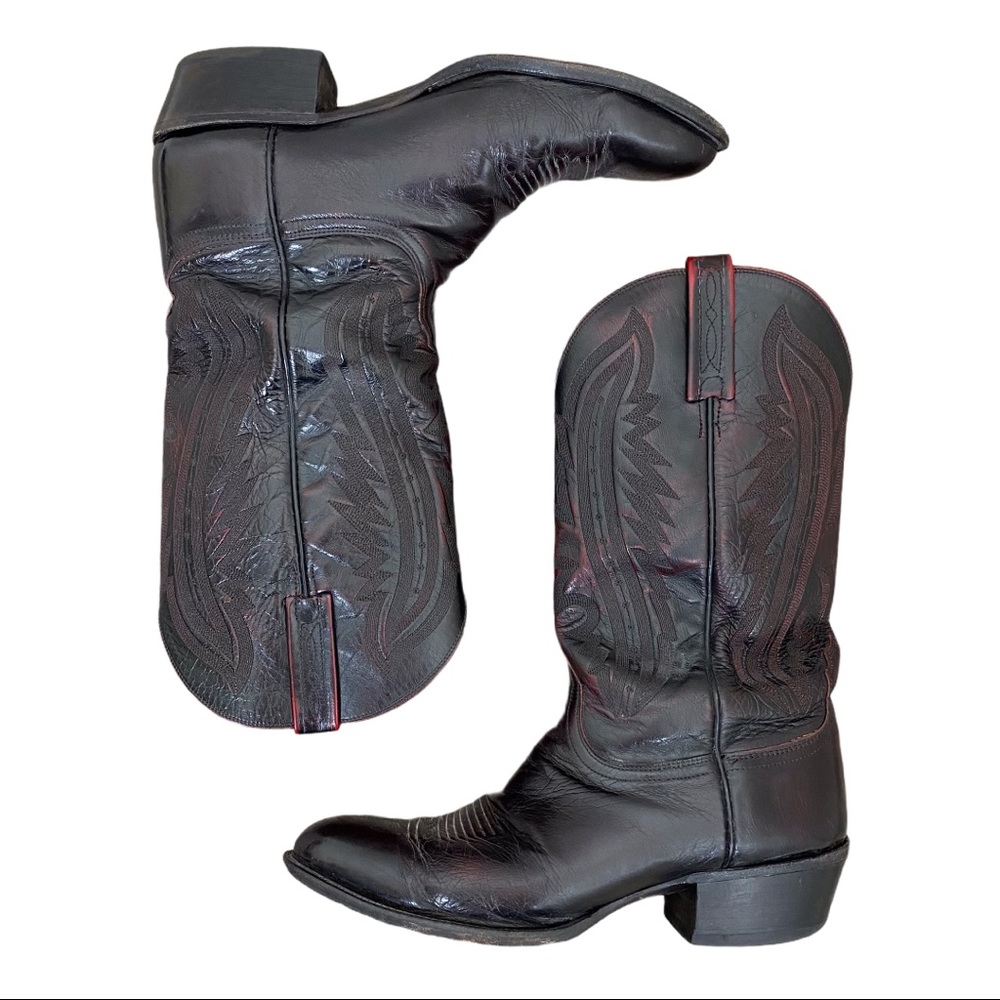Lucchese Men’s Deep Red Western Cowboy Boots 10
